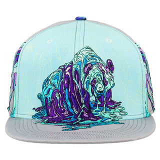 Grassroots Swartz Brothers Neon Dripping Panda Gray Snapback Hat