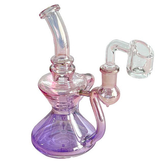 Canna Style Mini Pink/Purple Iridescent Recycler Rig