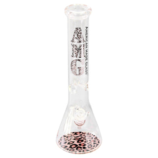 AMG Glass 15" Funky Pink Leopard Beaker Water Pipe