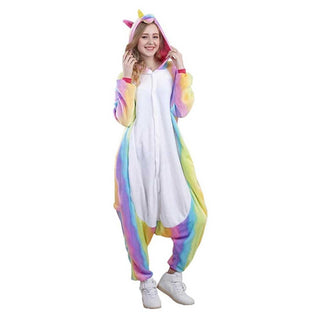 Jammies For Parties Rainbow Unicorn Adult Unisex Animal Onesie Pajamas