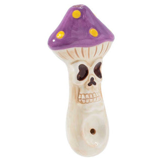 Wacky Bowlz Skull Mushroom 4" Ceramic Pipe