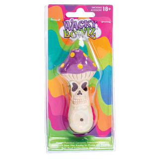 Wacky Bowlz Skull Mushroom 4" Ceramic Pipe