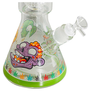 Mixed Print 15" Matrix Perc Beaker 9mm Heavy Glass Water Pipe - Assorted