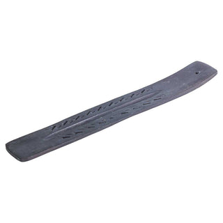 Black Carved Wood 10" Incense Burner