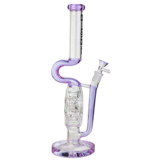 aLeaf Full Color Swiss Perc 14" Straight Glass Water Pipe - Assorted