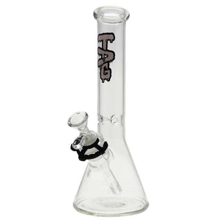 Thick Ass Glass 12" 44x4mm Purple Label Clear Beaker Water Pipe