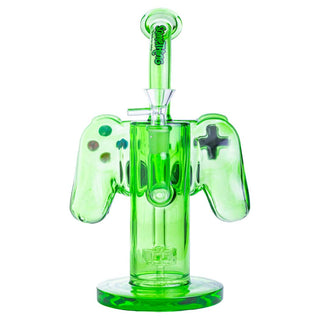 Something Gamer Controller Cylinder 9" Glass Bent Neck Water Pipe - Assorted Colors