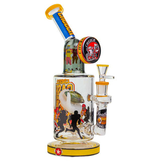 Cheech Breakaway Blaze Football Cylinder 12.5" Glass Water Pipe