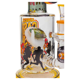 Cheech Breakaway Blaze Football Cylinder 12.5" Glass Water Pipe