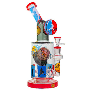 Cheech Dunked Out Basketball Cylinder 12.5" Glass Water Pipe