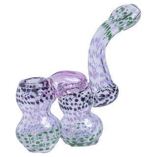 Double Chambered 8" Dotted Colors Sherlock Bubbler - Assorted