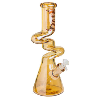 Cignature Rainbow Shaded ZigZag Beaker 14" Glass Water Pipe - Assorted