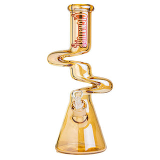 Cignature Rainbow Shaded ZigZag Beaker 14" Glass Water Pipe - Assorted