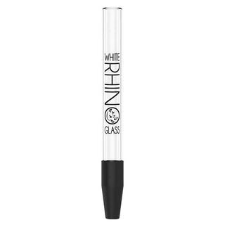 White Rhino Glass Straw with Silicone Tip