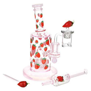 Pulsar Fruit Series Strawberry Cough Dab Rig Duo Set