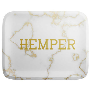 Hemper Luxe Marble White/Gold Rolling Tray
