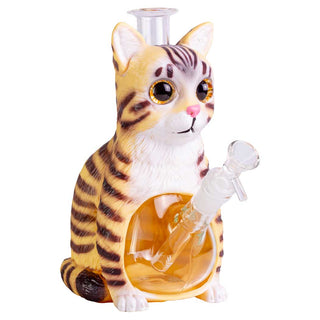 Tabby Cat 9" Silicone Water Pipe