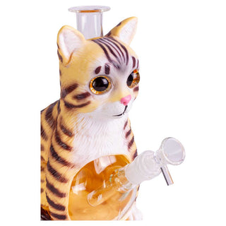 Tabby Cat 9" Silicone Water Pipe