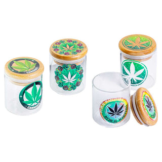 3" Glass Jar with Bamboo Lid - Assorted