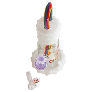 Cheech 10" Puffed Clouds with Rainbow Head Perc Bell Water Pipe