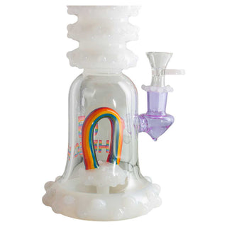 Cheech 10" Puffed Clouds with Rainbow Head Perc Bell Water Pipe