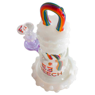 Cheech 10" Puffed Clouds with Rainbow Head Perc Bell Water Pipe