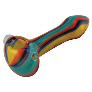 Circus Tent 4" Glass Spoon Hand Pipe