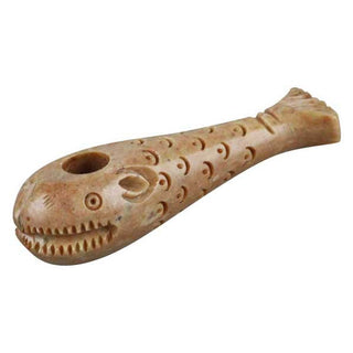 Carved Whale 4" Stone Hand Pipe