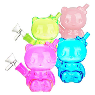 Hey There Kitty 4" Glass Water Pipe - Assorted