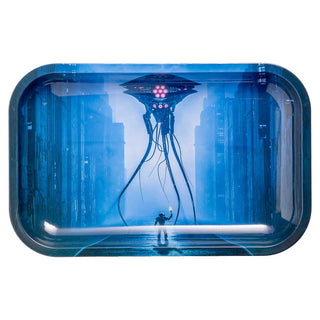 Tripod Confrontration 11" x 7" Metal Rolling Tray