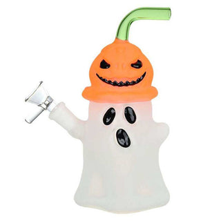 Pumpkin Head Ghost Glow In The Dark 7.25" Water Pipe