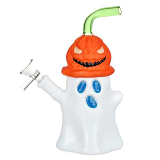 Pumpkin Head Ghost Glow In The Dark 7.25" Water Pipe