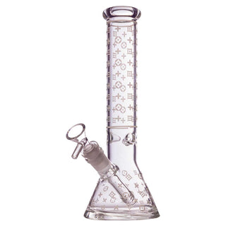 Frosted Design 10" Glass Beaker Water Pipe