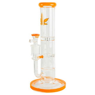 aLeaf 10" The Straight With A Duo Perc Glass Water Pipe - Assorted