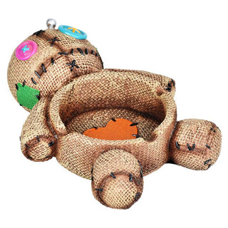 Sewn Canvas Doll Polyresin Ashtray 3.5"