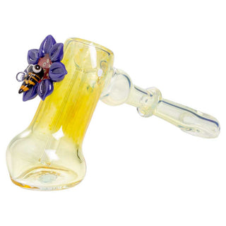 Blowfish Glassworks Silver Fumed 7.5" Hammer Bubbler Hand Pipe