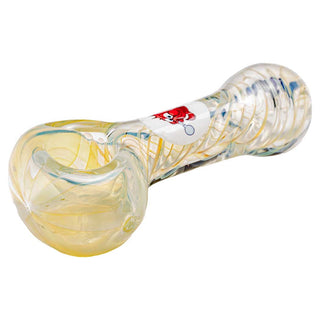 Blowfish Glassworks Fine Silver Fumed Ghost Line Twisted 3.50" Spoon Hand Pipe