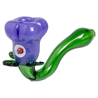 Blowfish Glassworks Curved Flower 6.5" Hand Pipe