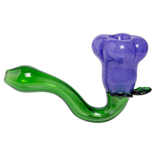 Blowfish Glassworks Curved Flower 6.5" Hand Pipe