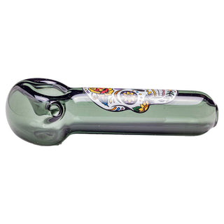 Chameleon Glass Sugar Skull 4.50" Glass Spoon Hand Pipe