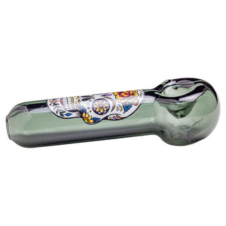 Chameleon Glass Sugar Skull 4.50" Glass Spoon Hand Pipe