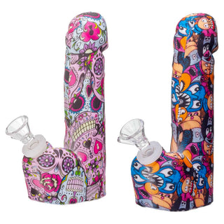 Silicone 6.5" Graphic Penis Water Pipe