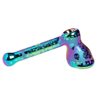 The Crush Glass Electroplated Etched Hammer Hand Pipe