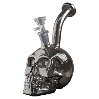 Canna Style 8" Iridescent Skull Water Pipe