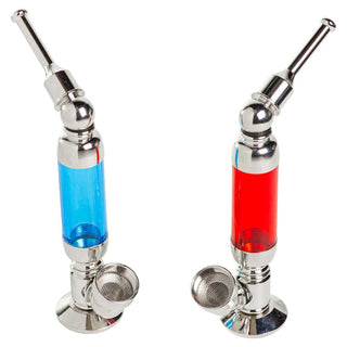 Cool Men Round Base with Translucent Body 4.75" Metal Hand Pipe - Assorted