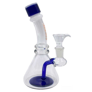 Rock Glass 7" Curved Neck Beaker Water Pipe