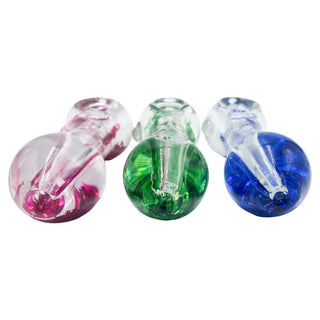 Rock Glass 4.5" Glycerine and Glitter Spoon Hand Pipe