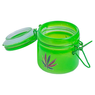 IDGAF Medium Matte Finish 3.5" Wire Lock Glass Storage Jar - Assorted Designs