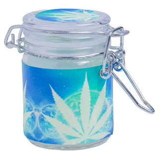 IDGAF Printed Design 2.75" Wire Lock Mini Glass Storage Jar - Assorted Designs