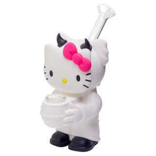 Cat with Bow Silicone 4.50" Water Pipe